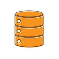 Orange Server, Data, Web Hosting icon isolated on white background. Vector Royalty Free Stock Photo