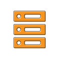 Orange Server, Data, Web Hosting icon isolated on white background. Vector Illustration. Royalty Free Stock Photo