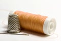 Orange sewing thread Royalty Free Stock Photo