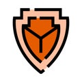 Orange shield icon representing security and protection Royalty Free Stock Photo
