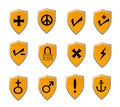 Orange Shield icon set