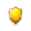 Vector orange shield icon Royalty Free Stock Photo