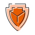 Orange shield vector icon protecting digital security data Royalty Free Stock Photo