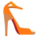 Orange shoe flat illustration on white