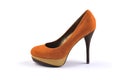 Orange shoe heels isolated