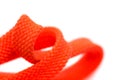 Orange shoelaces, close up, isolated on a white background Royalty Free Stock Photo