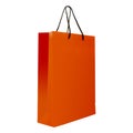 Orange shopping bag on white background Royalty Free Stock Photo