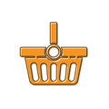 Orange Shopping basket icon isolated on white background. Online buying concept. Delivery service sign. Shopping cart Royalty Free Stock Photo