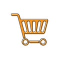 Orange Shopping cart icon isolated on white background. Online buying concept. Delivery service sign. Supermarket basket Royalty Free Stock Photo