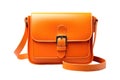 Orange Shoulder Bag On White Background