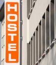 Orange Sign Hostel Royalty Free Stock Photo