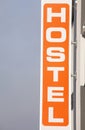 Orange Sign Hostel Royalty Free Stock Photo