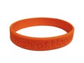 Orange silicone wristband Royalty Free Stock Photo