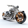 Extravagant Silver Motorcycle On White Surface