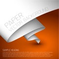 Orange simple background with white paper Royalty Free Stock Photo