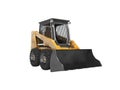 Orange skid steer 3d render on white background no shadow