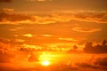 Orange skies at sunrise Royalty Free Stock Photo