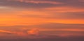 Orange Sky with Layer of Cloud at Dusk used as Template Royalty Free Stock Photo