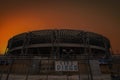 An orange sky over the Diego Armando Maradona Stadium, home to S.S.C. Napoli in Italy