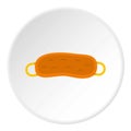 Orange sleeping mask icon circle