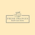 Orange with a Slice Abstract Vector Sign, Symbol or Logo Template. Hand Drawn Fruits Sillhouette Sketch with Elegant