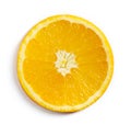 Orange slice isolated on white, from above Royalty Free Stock Photo