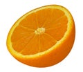 Orange slice isolated on white background, clipping path include Royalty Free Stock Photo