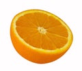 Orange slice isolated on white background, clipping path include Royalty Free Stock Photo