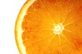 Orange slice isolated on white. Fresh fruit cut in half Royalty Free Stock Photo