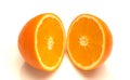 Orange sliced in two