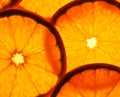 Orange slices with visible veins