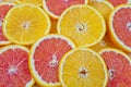 Orange slices of both standard and pink Cara Cara oranges Royalty Free Stock Photo