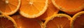 Orange Slices close-up banner background Royalty Free Stock Photo