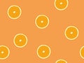 Orange slices seamless juicy colorful fruit background vector illustration