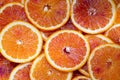 Orange slices pattern, fresh juicy citrus, closeup, healthy nutrition