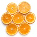 Orange slices pattern isolated on white background Royalty Free Stock Photo