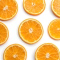 Orange slices pattern isolated on white background Royalty Free Stock Photo