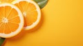 Orange slices tropical fruit background