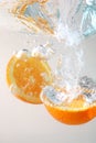 Orange slices in water Royalty Free Stock Photo