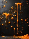 Orange Slime Background Design Horror Wallpaper Illustration Digital Art - ai generated