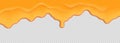 Orange slime dripping realistic vector illustration