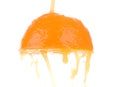 Orange sloce and juice splash Royalty Free Stock Photo