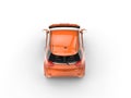 Orange Small Car - Top Back View