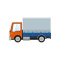 Orange Small Covered Truck Isolated