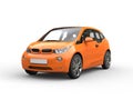 Orange small electric car