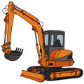 Orange small excavator