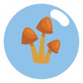 Orange small mushrooms, icon