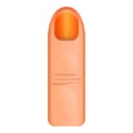 Orange small nail icon, cartoon style