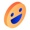 Orange smile icon, isometric style