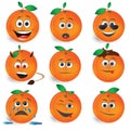Orange smileys vector icon set Royalty Free Stock Photo